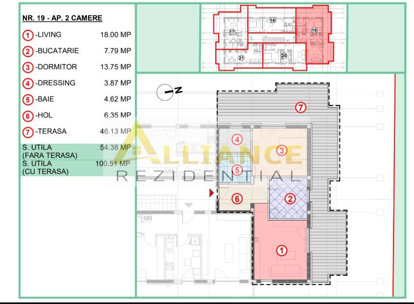 Apartament 2 camere + Terasa | 100 mp - STRADA LEORDENI - - Poză 9