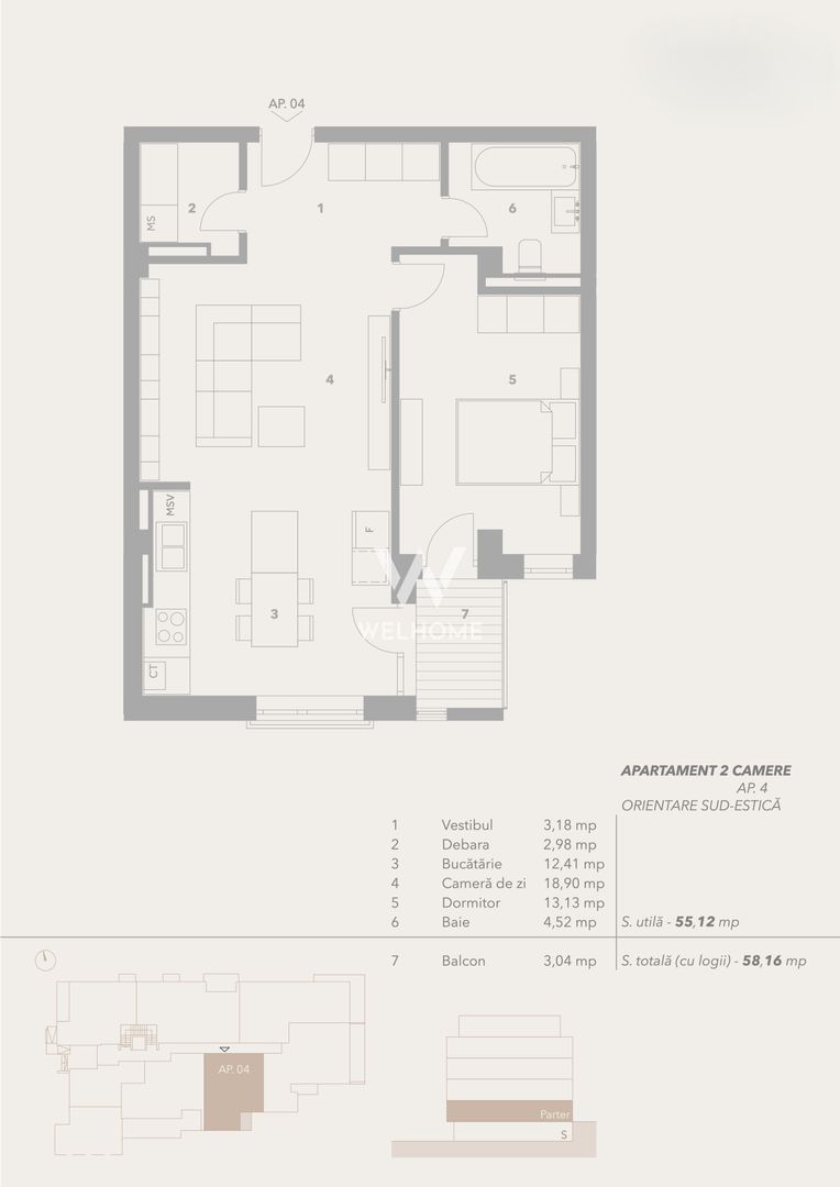 Apartament 2 camere, lift, boxe, garaj, INTABULAT - Sibiu - Schiță 7