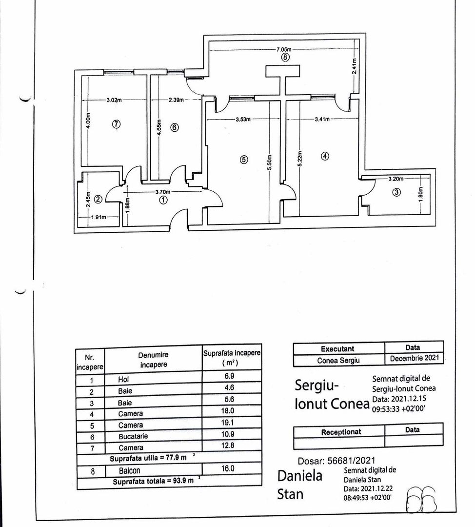 Ap 3 camere 94 mp - terasa 16 mp -loc parcare- bloc nou 2021 - Poză 18