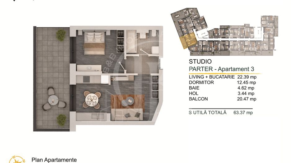 Apartament 2 camere Titan-Pallady Parcare Gratuita - Schiță 2