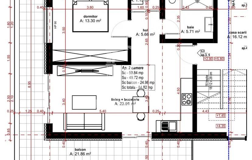 Apartament cu 2 camere | Etajul 2 | Ansamblul Rezidential Nou | Oradea - Poză 1
