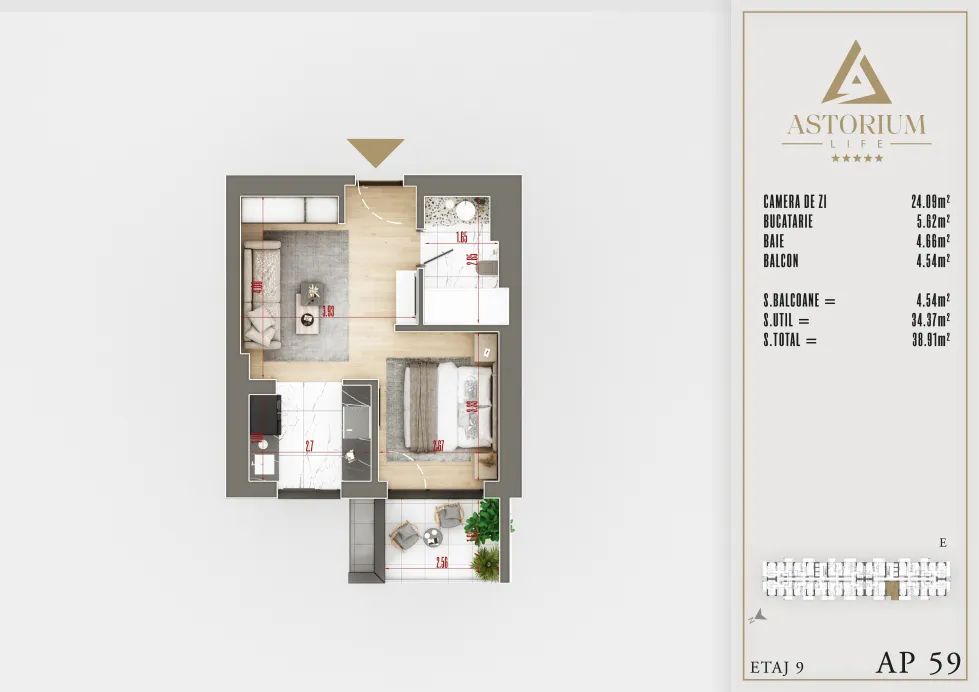 AP 2 CAM. TIP STUDIO, BLOC NOU, SECTOR 3 PALLADY - Poză 6