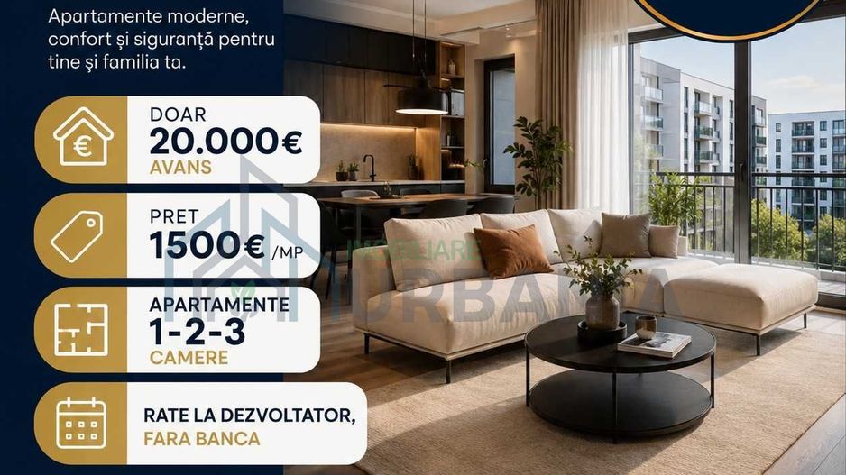 Apartamente 1, 2, 3 camere – Nicol Residence, Valea Adâncă. Avans 20.000 €, rate direct la dezvoltator - Poză 1