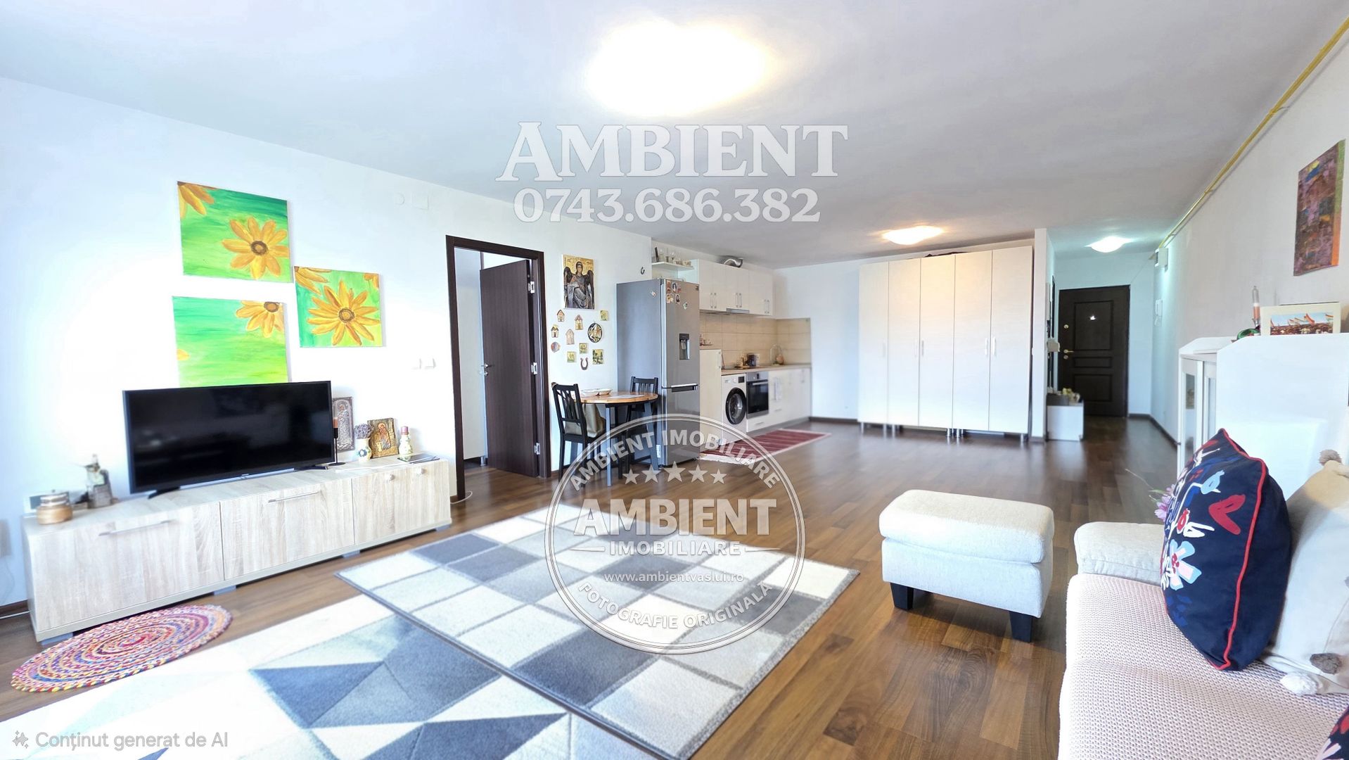 Apartament cu 2 camere tip ”open-space”, mobilat și utilat, zona CRUCEA GĂRII; - Poză 5