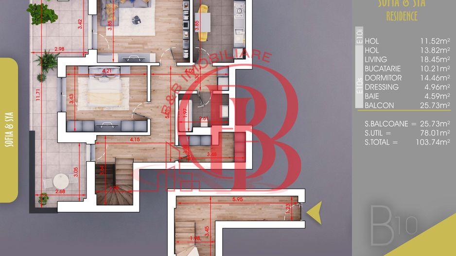 2 camere Finalizat parcare gratuita Titan Pallady 10 min Metrou Nicolae Teclu - Schiță 8