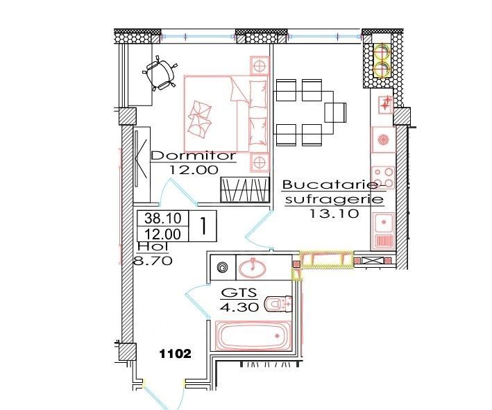 Vânzare, apartament, 1 camere, str. Ialoveni, Telecentru - Poză 3