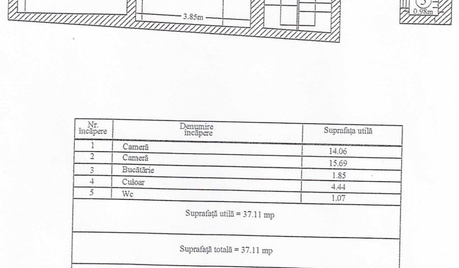 Apartament 2 camere - baie si bucatarie separate, singur pe etaj. - Poză 1