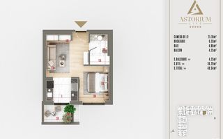 Oferta 2 cam tip studio proiect premium titan pallady direct dezvoltator - Schiță 1