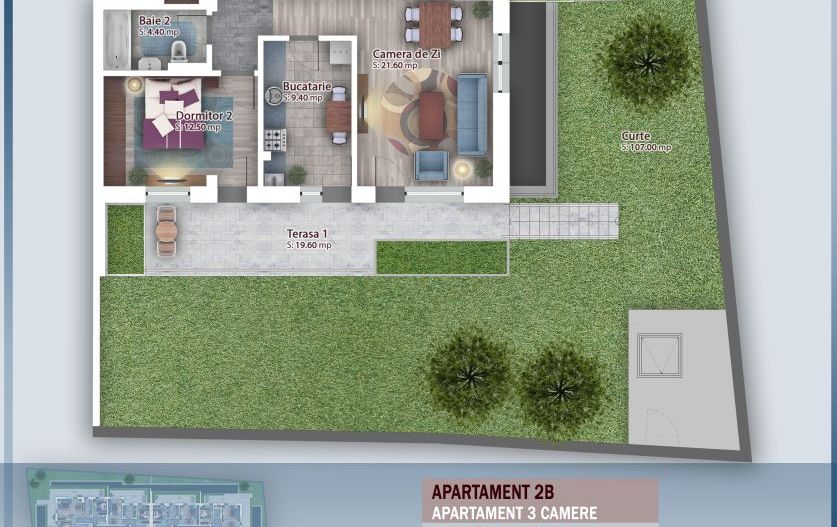 AP. 3CAM. SPATIOS + GRADINA IN BLOC P+4 / INCALZIRE PARDOSEALA! - Poză 2