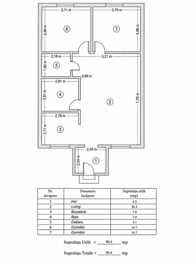 Casă de vânzare - Oraș Pantelimon - 2 camere - curte proprie - Schiță 19