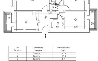 3 Camere - 65MP | Decomandat | 2 Bai | 2 Balcoane | M Crangasi - 5 min - Schiță 9