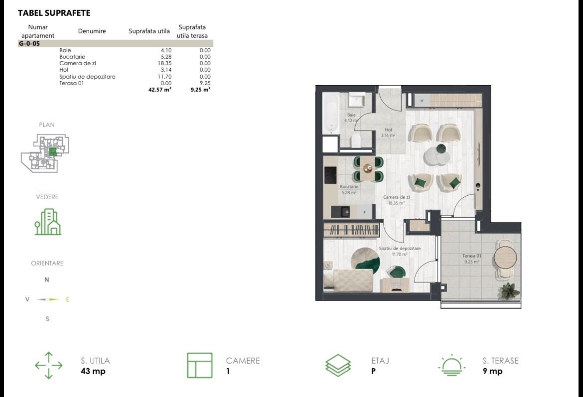 COM 0% Apartament nou cu 2 camere | Denya Forest - Poză 13