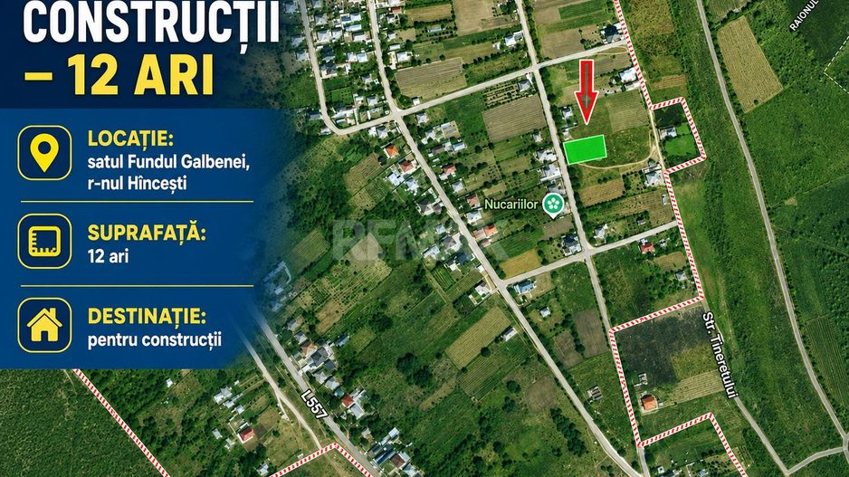 TEREN PENTRU CONSTRUCȚIE – 12 ARI | FUNDUL GALBENEI, HÎNCEȘTI - Poză 1