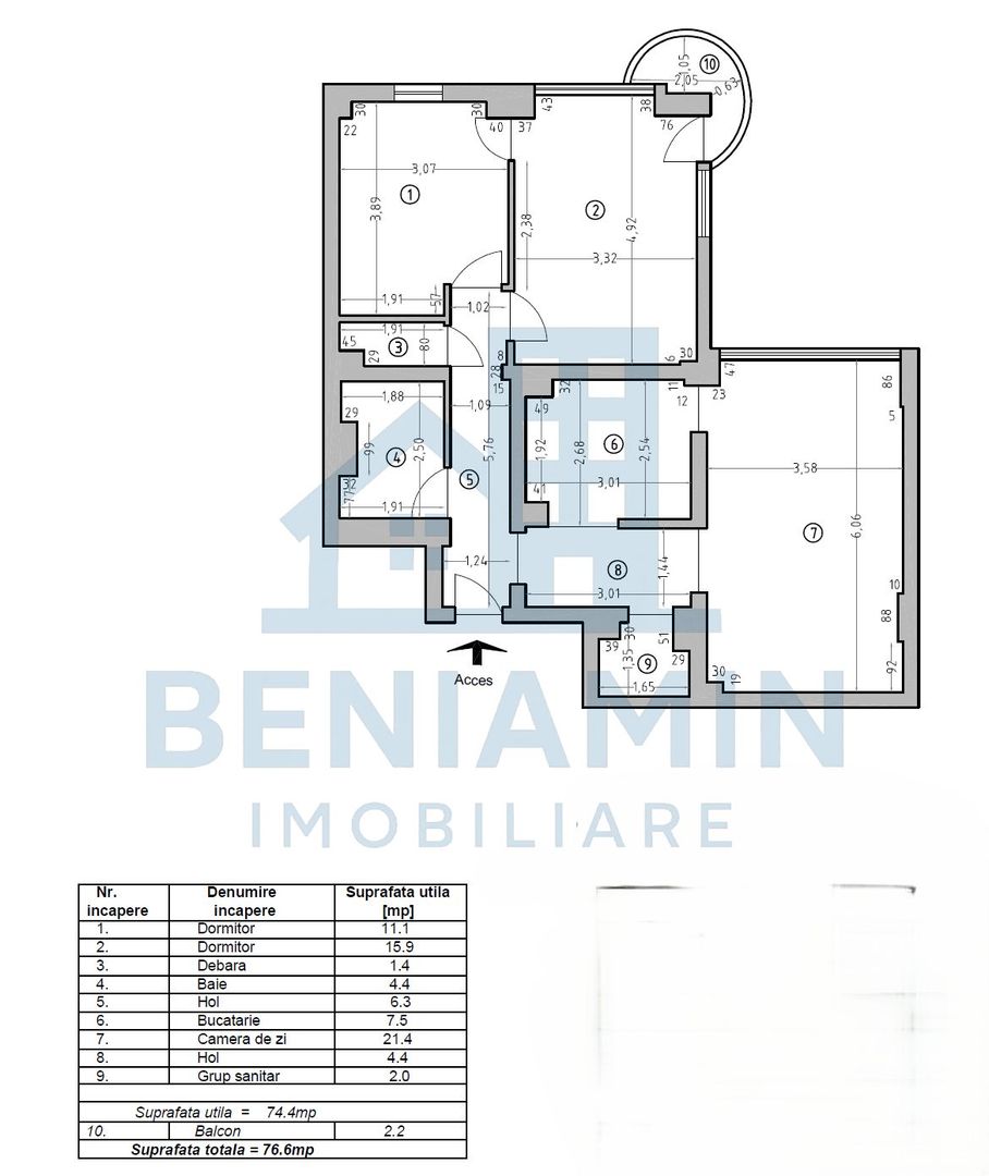3 Decomandate-2Bai-Ultracentral-Ramada-77mp-Bloc 1982-Disponibil - Poză 8