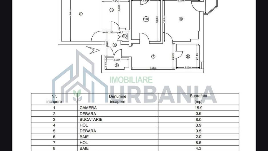 Apartament 3 camere decomandat, etaj 3, zona Poșta Română Păcurari, Iași - Poză 1