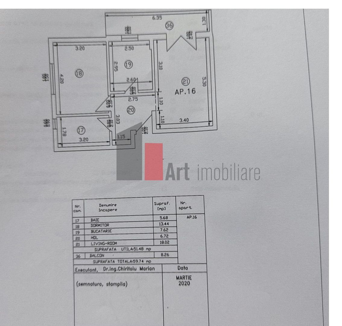 Apartament modern cu 2 camere Bloc 2020 - Schiță 18