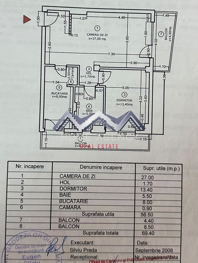 Apartament 2 camere Otopeni central | zona 23 August - Schiță 11