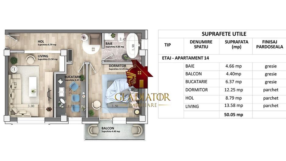 Apartament 2 camere, decomandat, bloc nou, Capat CUG - Lunca Cetatuii - Poză 3