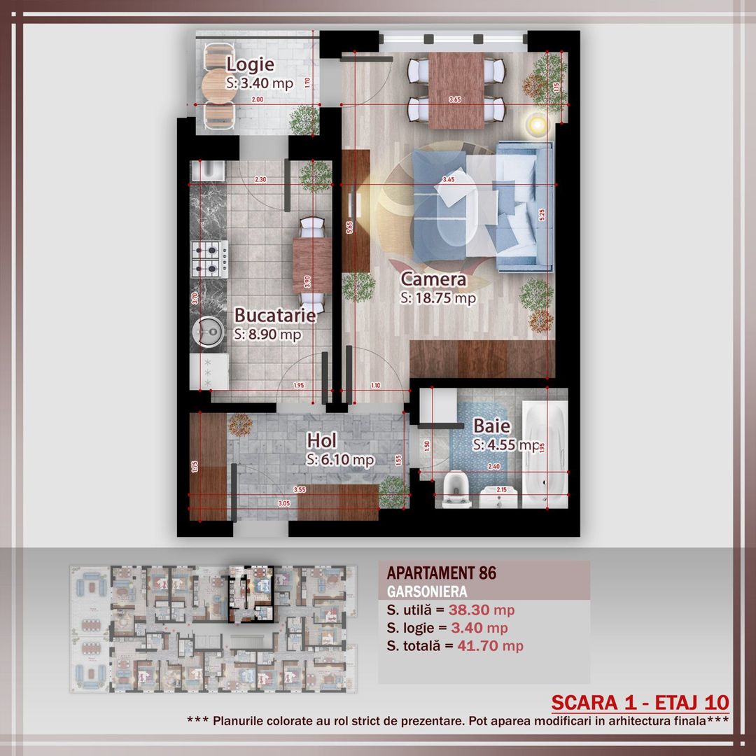 Garsoniera ideala pt  investitie Titan Pallady Metrou Nicolae Teclu - Schiță 13