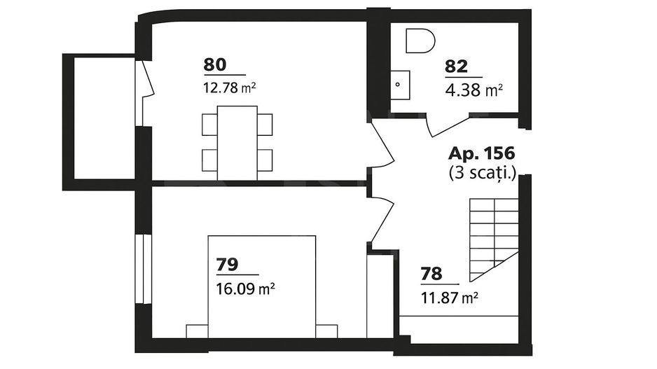 Vânzare, penthouse, 3 camere, strada Ceucari, Râșcani - Schiță 6