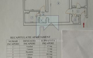 Vanzare apartament de 2 camere Pajura - Schiță 12