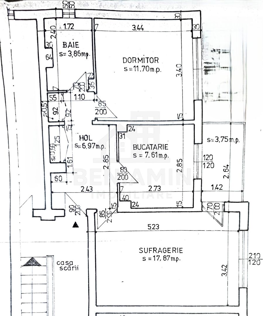 2 Camere 50mp Rovine an1985 etaj2 AC teava de gaze - Schiță 10