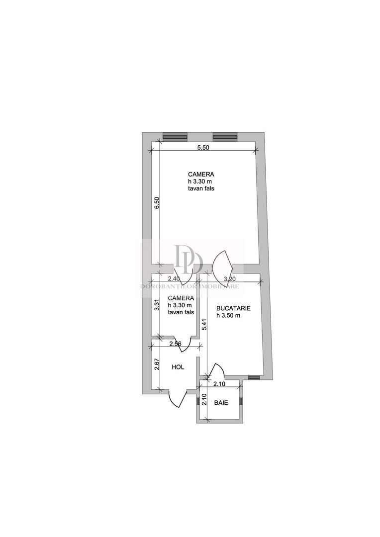Spațiu de birou 2 camere etaj 1 | 2 parcări | Central - Dorobanților - Schiță 13