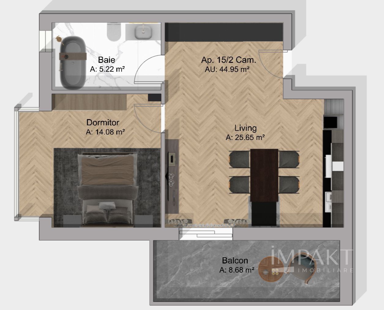 Apartament 2 Camere | Bloc Nou | Ideal Investitie | Terra, Floresti - Poză 3