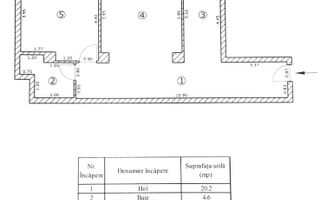 2 Camere - Decomandat - 79mp - Mobilat - Centrala - Etaj 3 - Ghimbav - Schiță 8