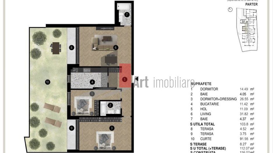 Apartament de 3 camere superb in Uranus - Poză 11
