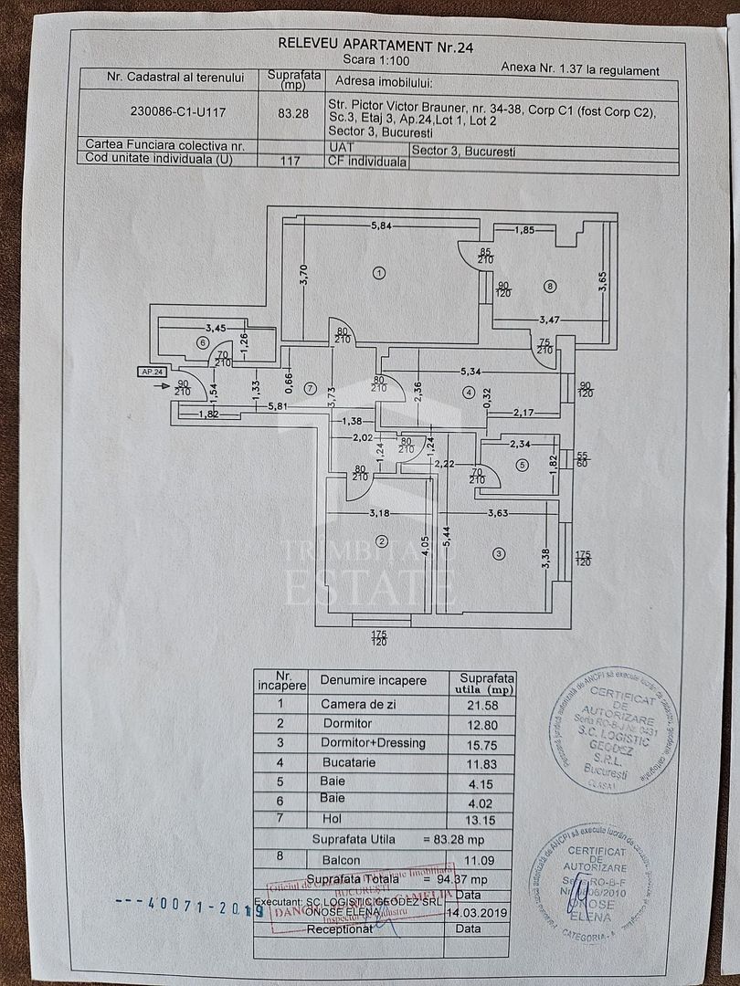 3 Camere Lux Theodor Pallady + Loc de Parcare Subteran - Schiță 29
