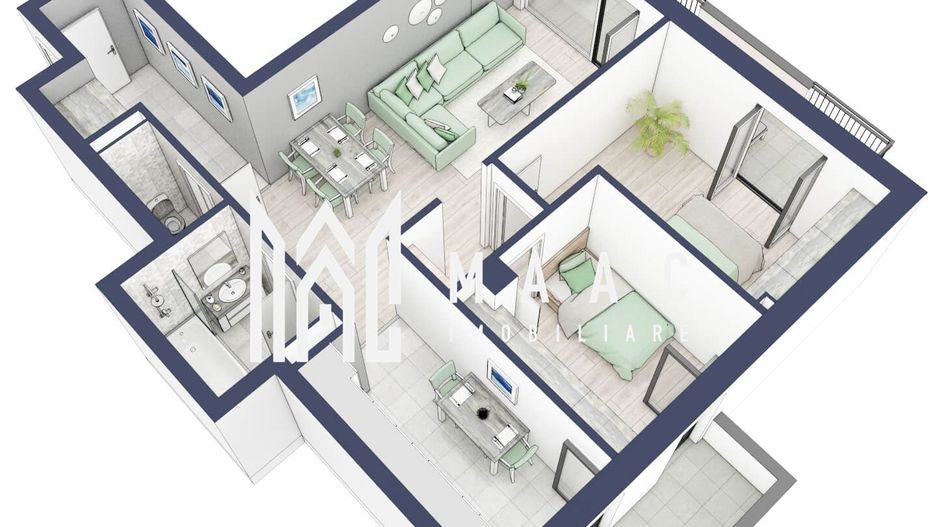 Apartament 3 camere | Balcoane 16.1 mp | Etaj 2 | Turnisor - Poză 2