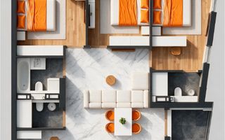 Vânzare, apartament 3 camere 78.2 mp, str. Ialoveni, Telecentu - Poză 4