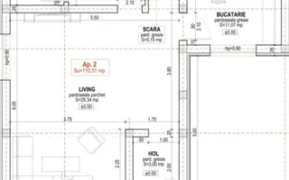Casă de tip quadruplex, 4 camere, 110 mp utili – Cartierul Arhitectilor - Schiță 13