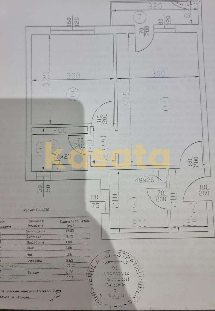 Apartament 2 camere 1 Decembrie 1918, etaj 7/10, bloc reabilitat - Schiță 11