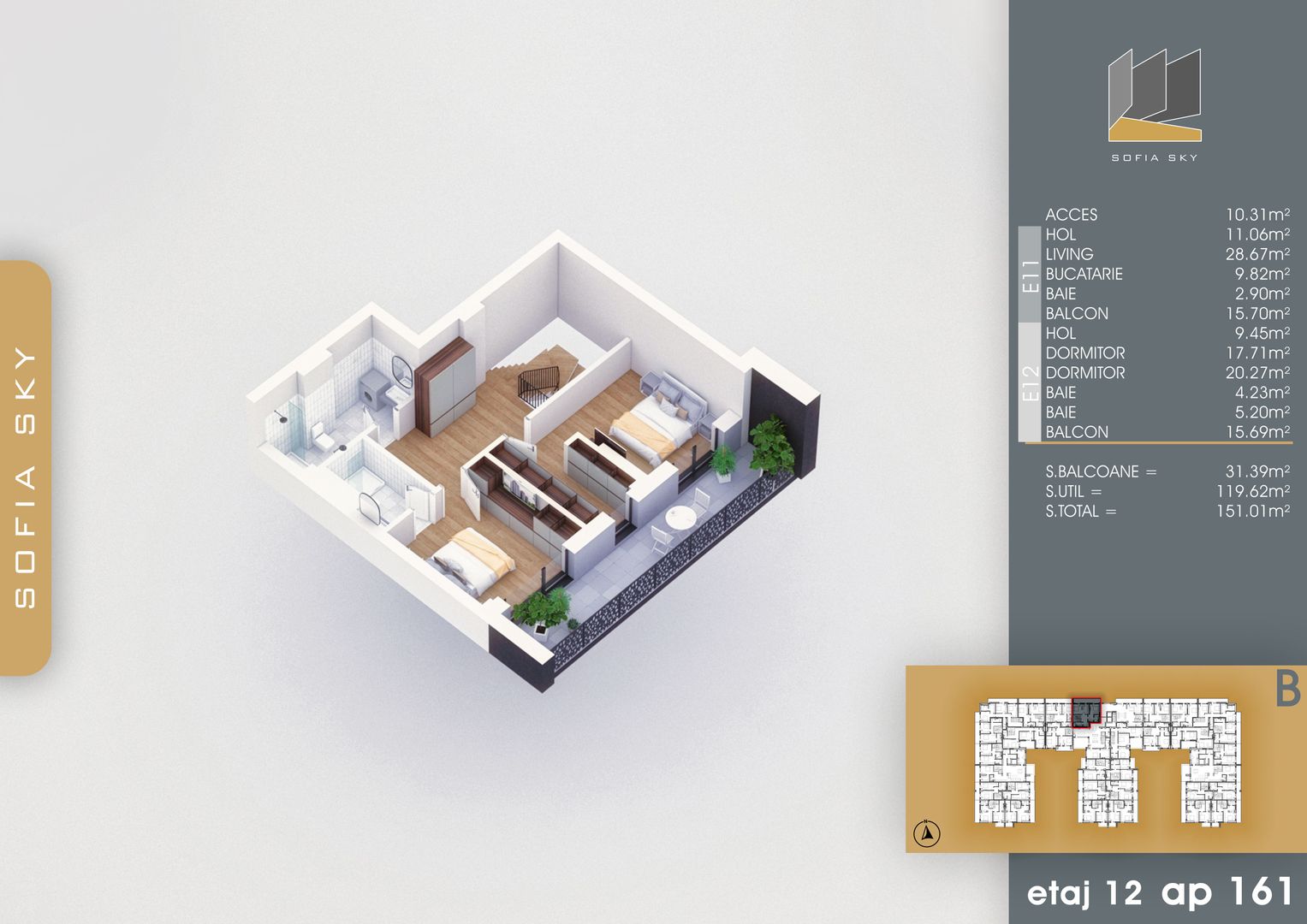 3 camere Duplex 3 bai si acces lift in interior la 7 min M Nicolae Teclu Pallady - Schiță 7