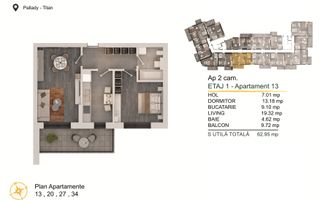 Th. Pallady-Apartament 2 camere cu Loc de parcare Gratuit - Schiță 2