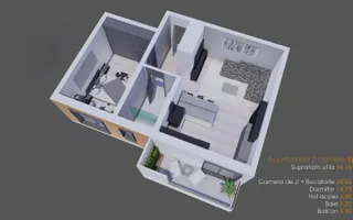 Apartament cu 2 camere, 54 mp utili la parter finalizat la asfalt in Giroc. - Schiță 11