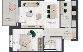 Apartament nou cu 2 camere, bucatarie inchisa | Denya Forest - Poză 10