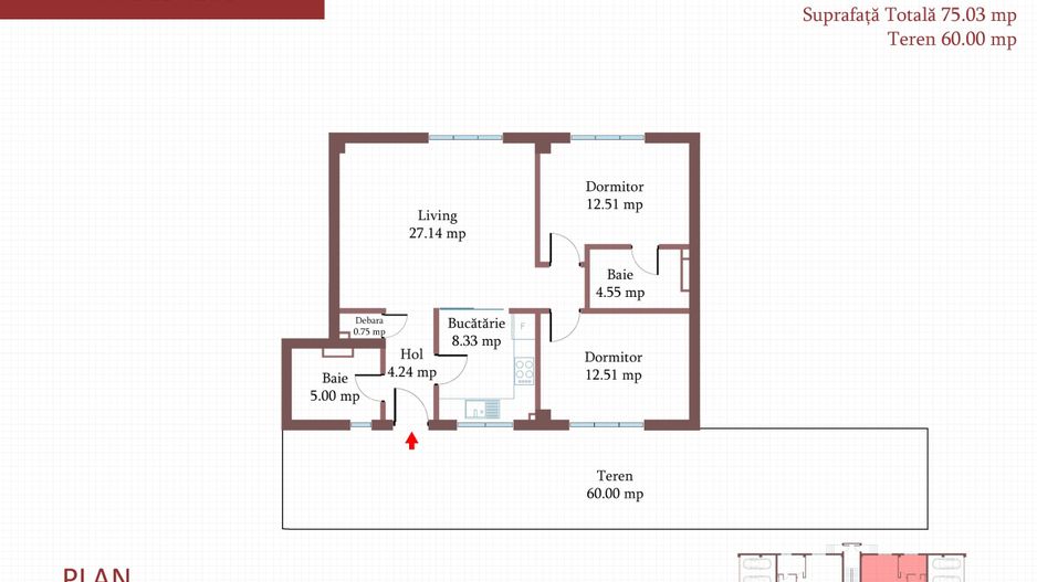 3 camere, CURTE 67 mp si 2 PARCARI proprii, 75 MP, FINISAT MODERN,  COMISION 0% - Poză 11