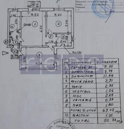 DE VANZARE APARTAMENT 3 CAMERE  | ETAJ 6/10 | LUJERULUI  | METROU - Poză 7