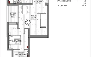 VANZARE APARTAMENT 3 CAMERE | LIZEANU | BLOC NOU | PARCARE | TERASA - Schiță 27