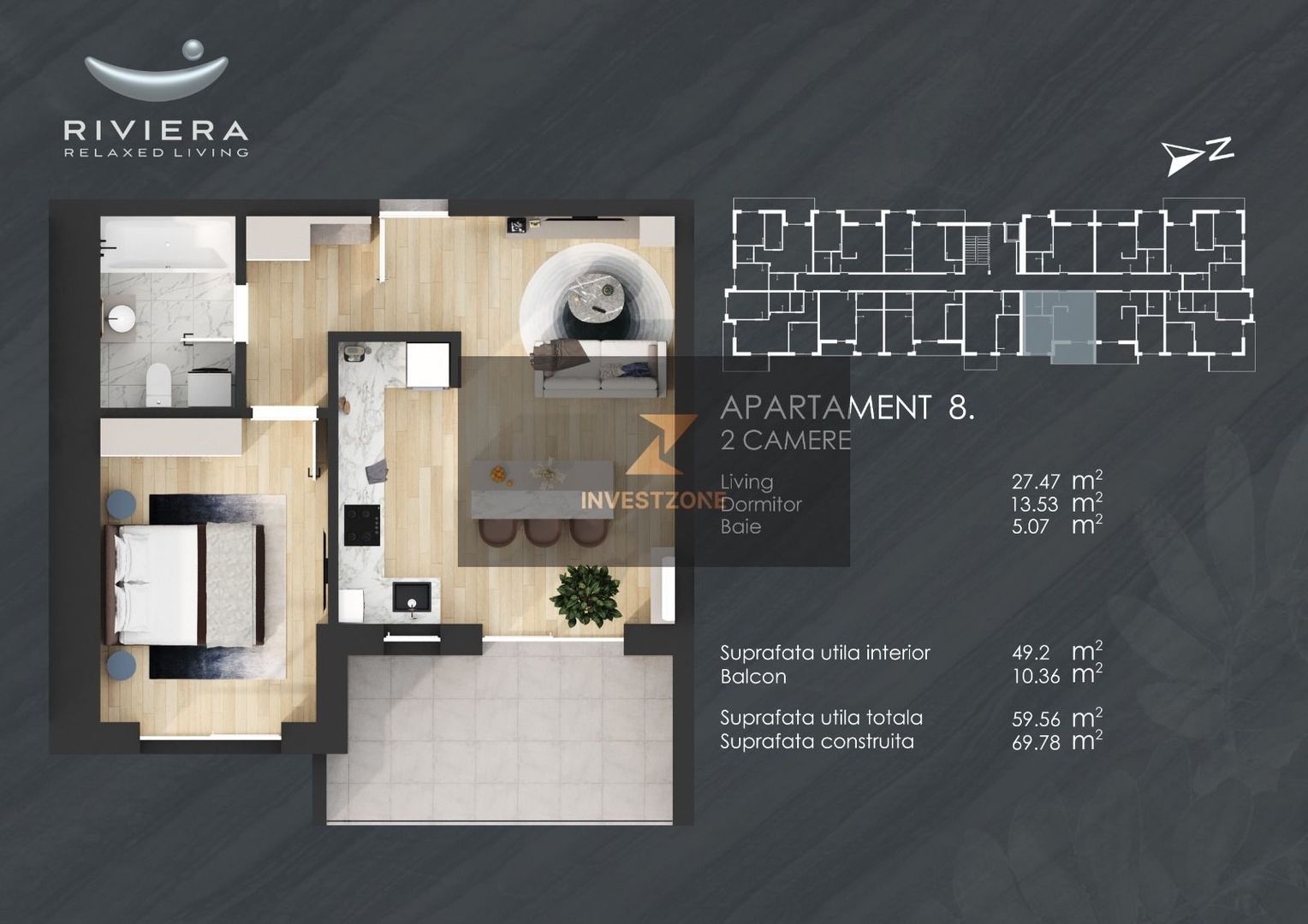 InvestZone vinde apartament 2 camere in complex Riviera Oradea - Poză 2