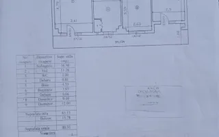 Podu de Fier - Apartament 3 camere decomandat 80,91 mp - Schiță 12