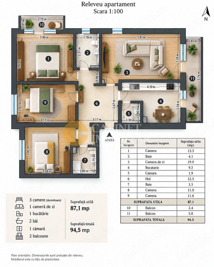 4 camere - 95 mp - Etaj 2/4 - Lunca Cetățuii - Poză 7