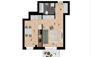 Apartament in constructie Premium/Zona Frunzisului - Schiță 2