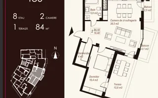Vânzare  Penthouse 84 mp, strada Basarabia, Ialoveni - Poză 14