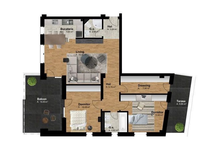 Apartament 3 camere, etaj retras, terasa , zona Torontalului! - Poză 1