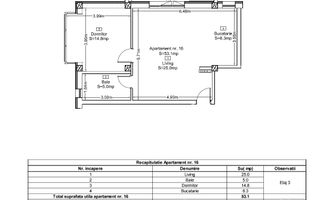 Apartament 2 Camere | Lift | Vedere Panoramica | Terra, Floresti - Schiță 2