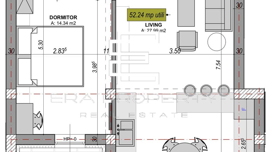 Apartament 2 camere -52 mp- etaj 1- 2 balcoane -zona Industriala Vest, Sibiu - Schiță 11